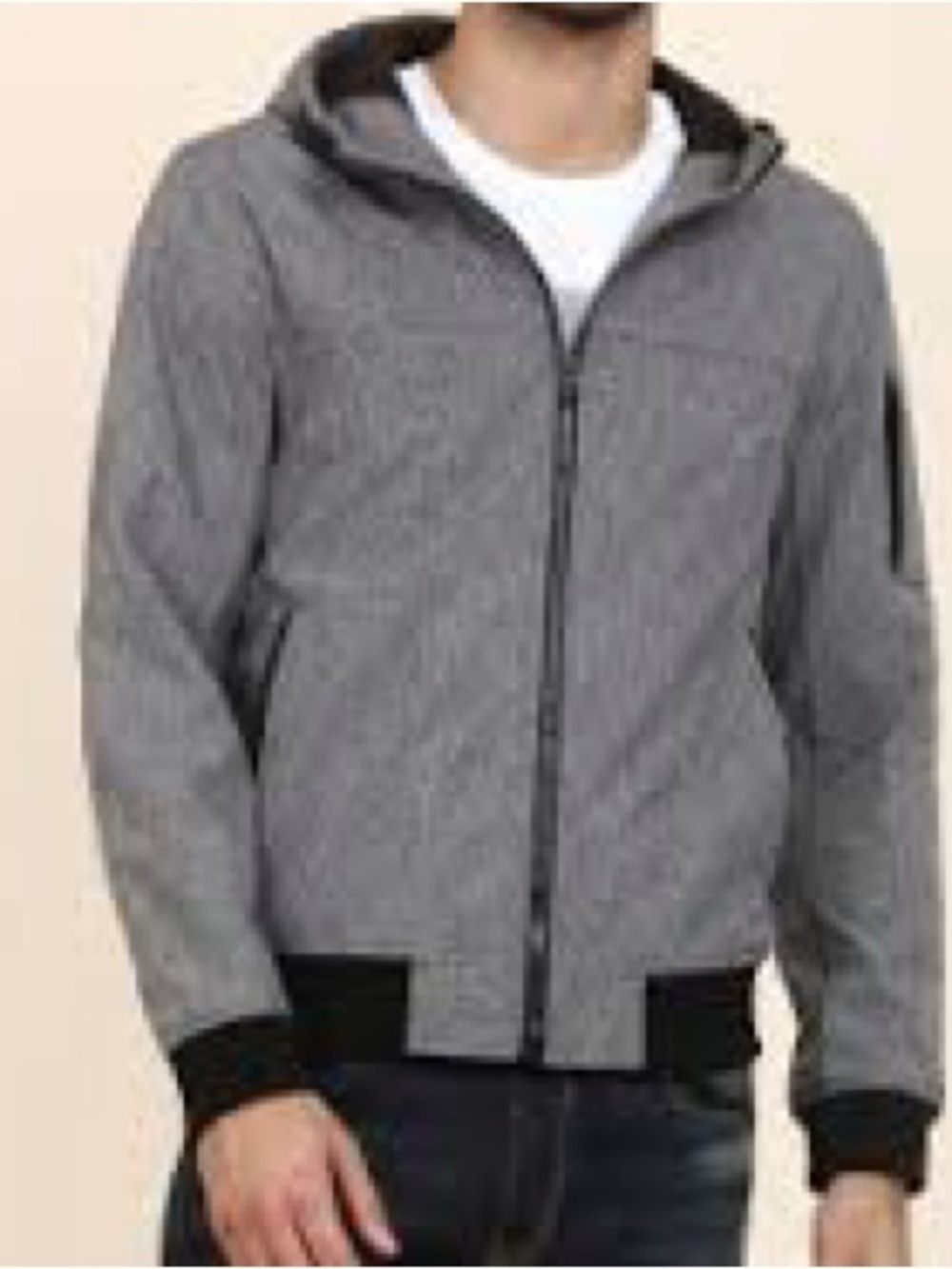 Levi's Gray Hooded Bomber Jacket Sz XL